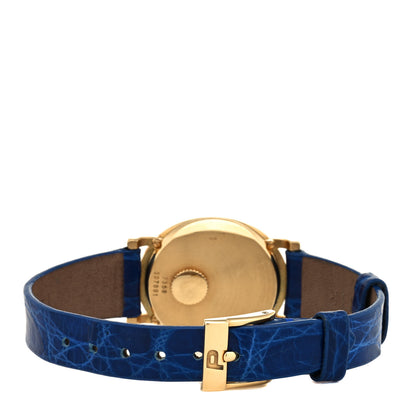 Piaget 18K Yellow Gold Alligator Lapis Lazuli 24.5mm Quartz Watch Blue 3 of 5