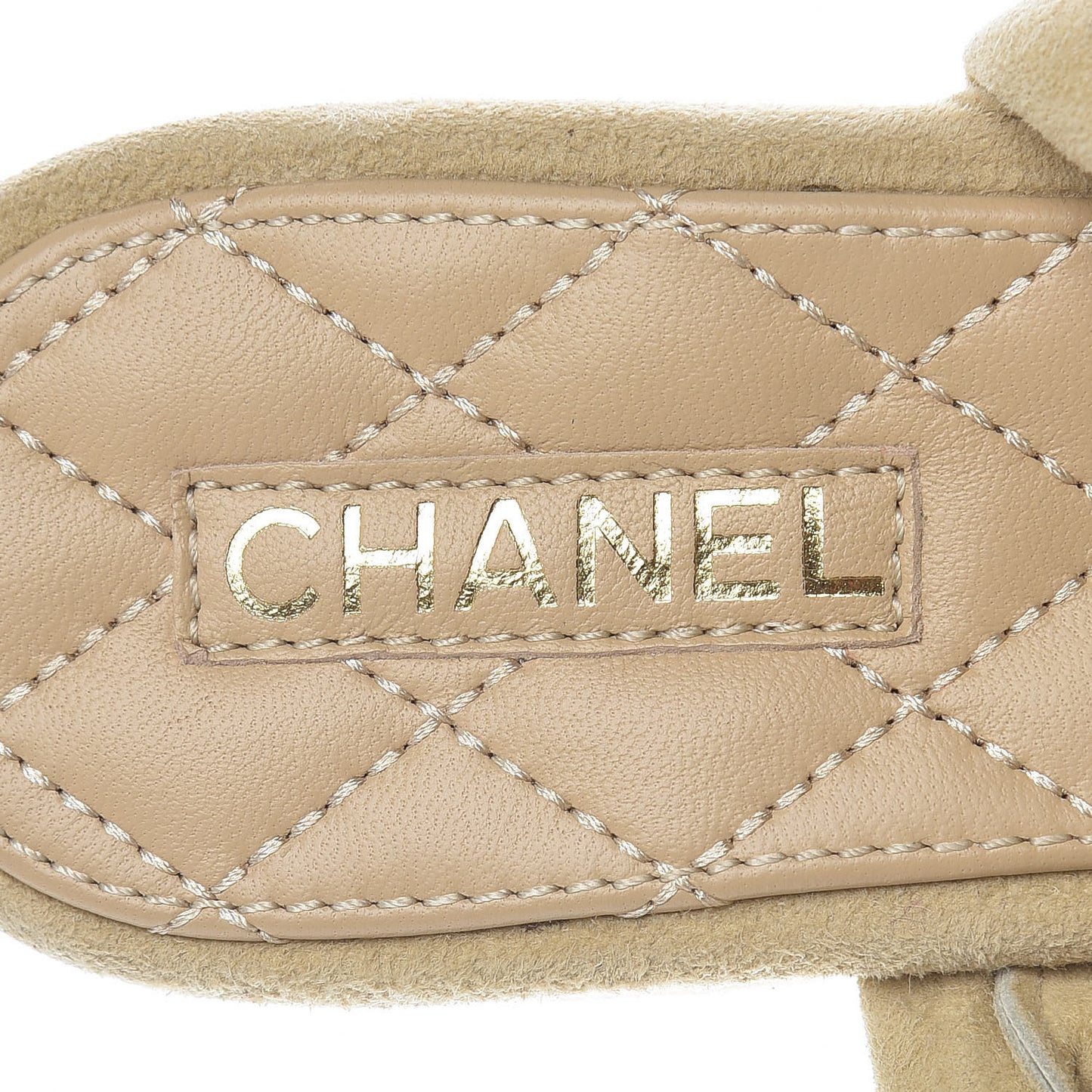 Kid Suede Chain Braided Sandals 37 Beige