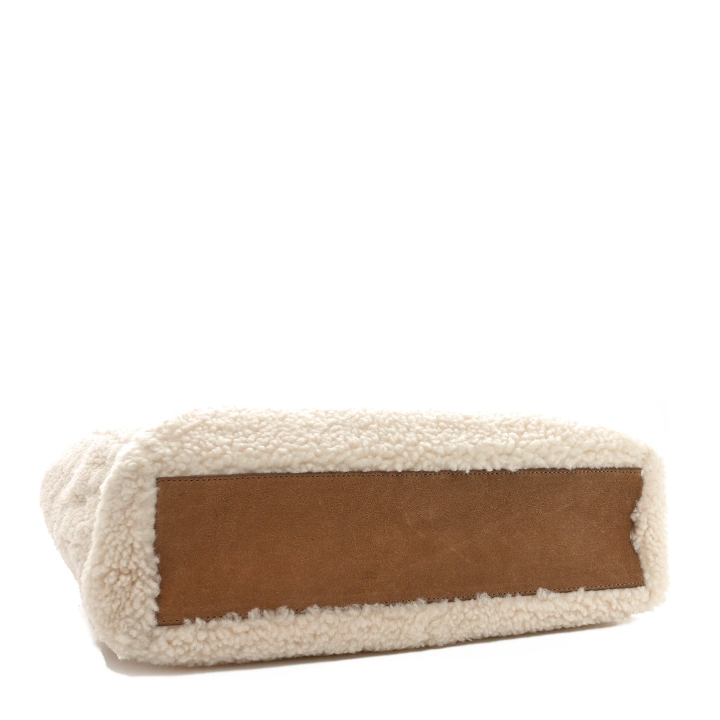 X UGG Suede Shearling Medium Shopping Bag Natural