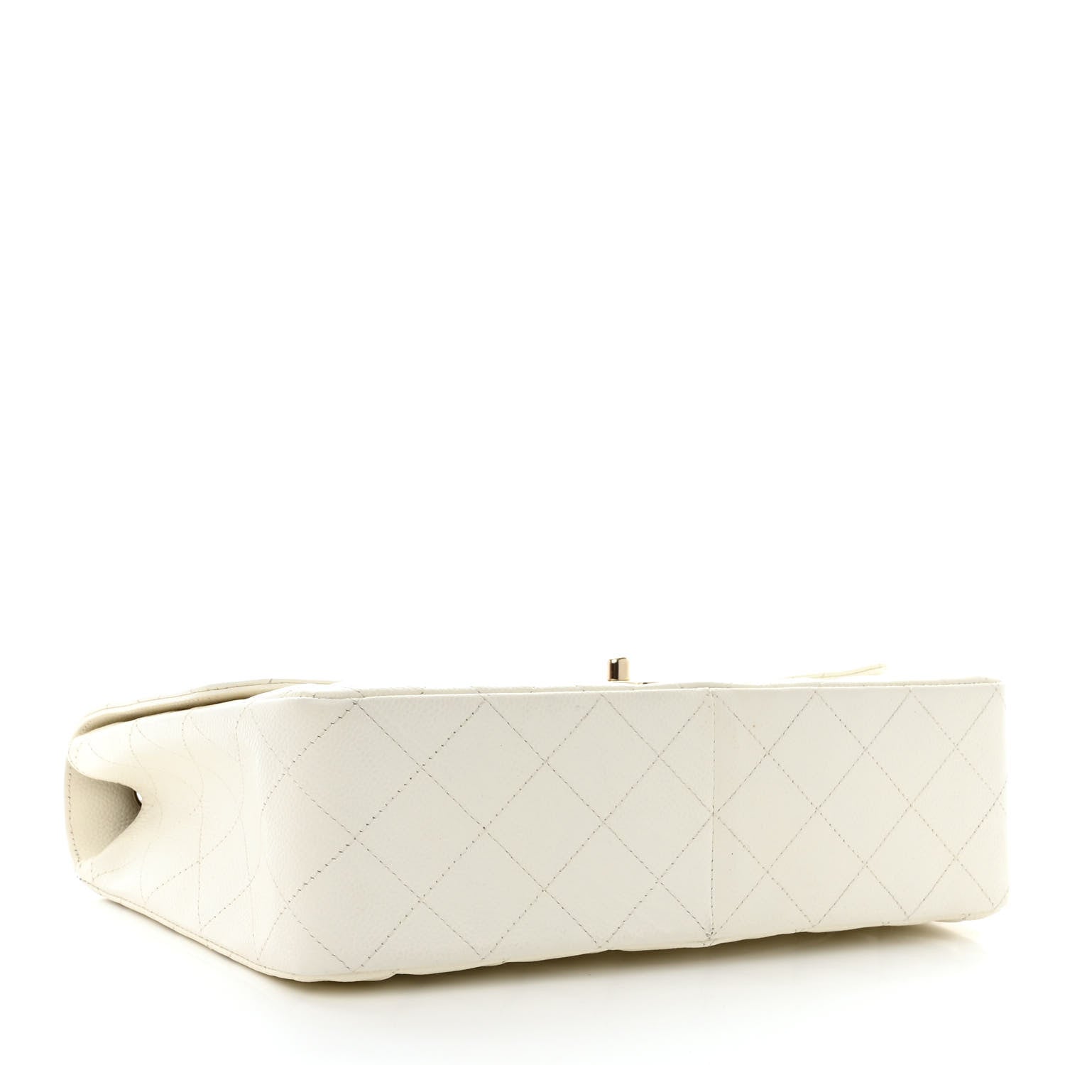 Chanel Caviar Quilted Jumbo Single Flap White 4 of 10