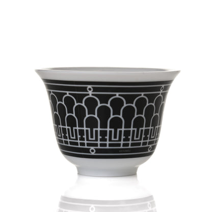 Hermes Porcelain H Deco Small Cups Set of 6 Black 5 of 7
