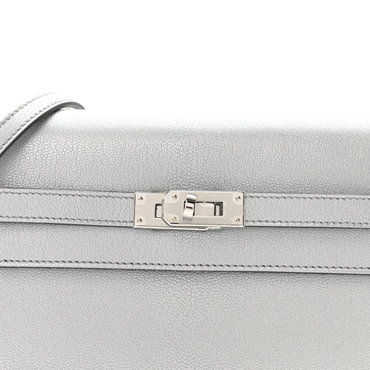 Hermes Metallic Chevre Chamkilight Kelly Wallet To Go Argent 8 of 11