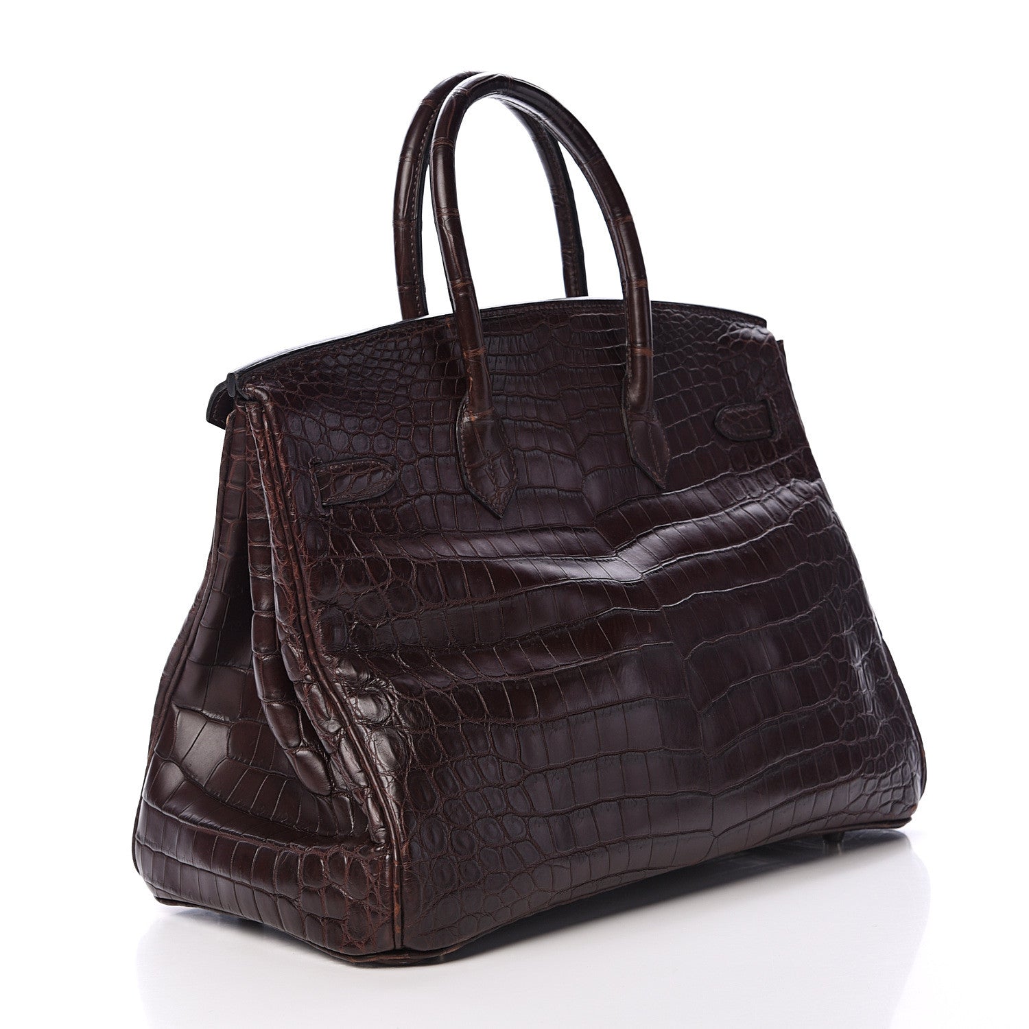 Hermes Matte Crocodile Birkin 35 Chocolate 2 of 37