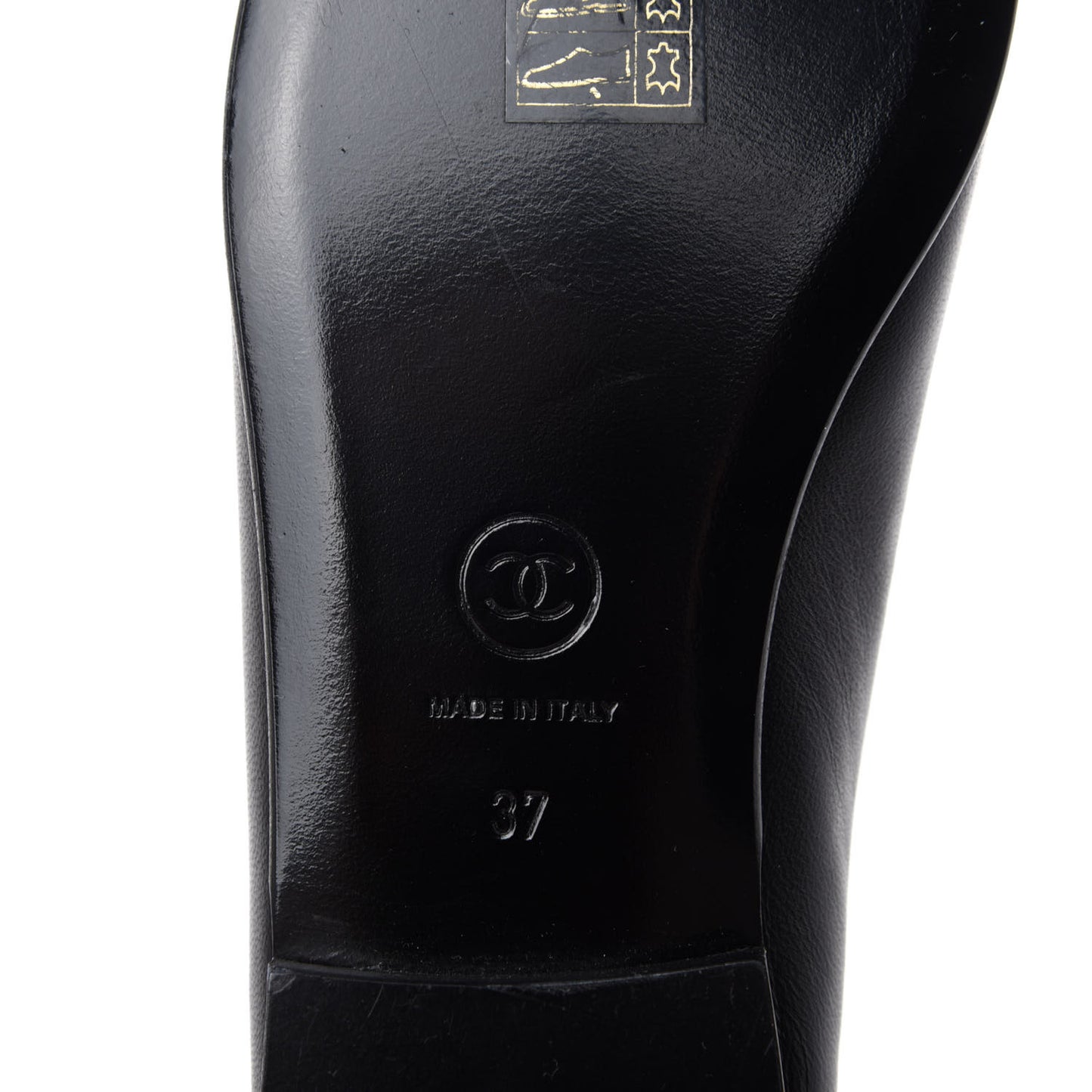 Lambskin Patent Cap Toe Ballerina Flats 37 Black