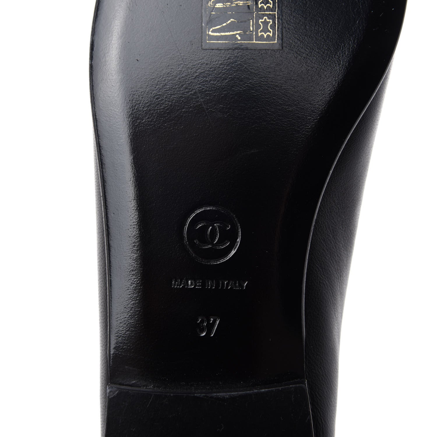 Chanel Lambskin Patent Cap Toe Ballerina Flats 37 Black 9 of 11
