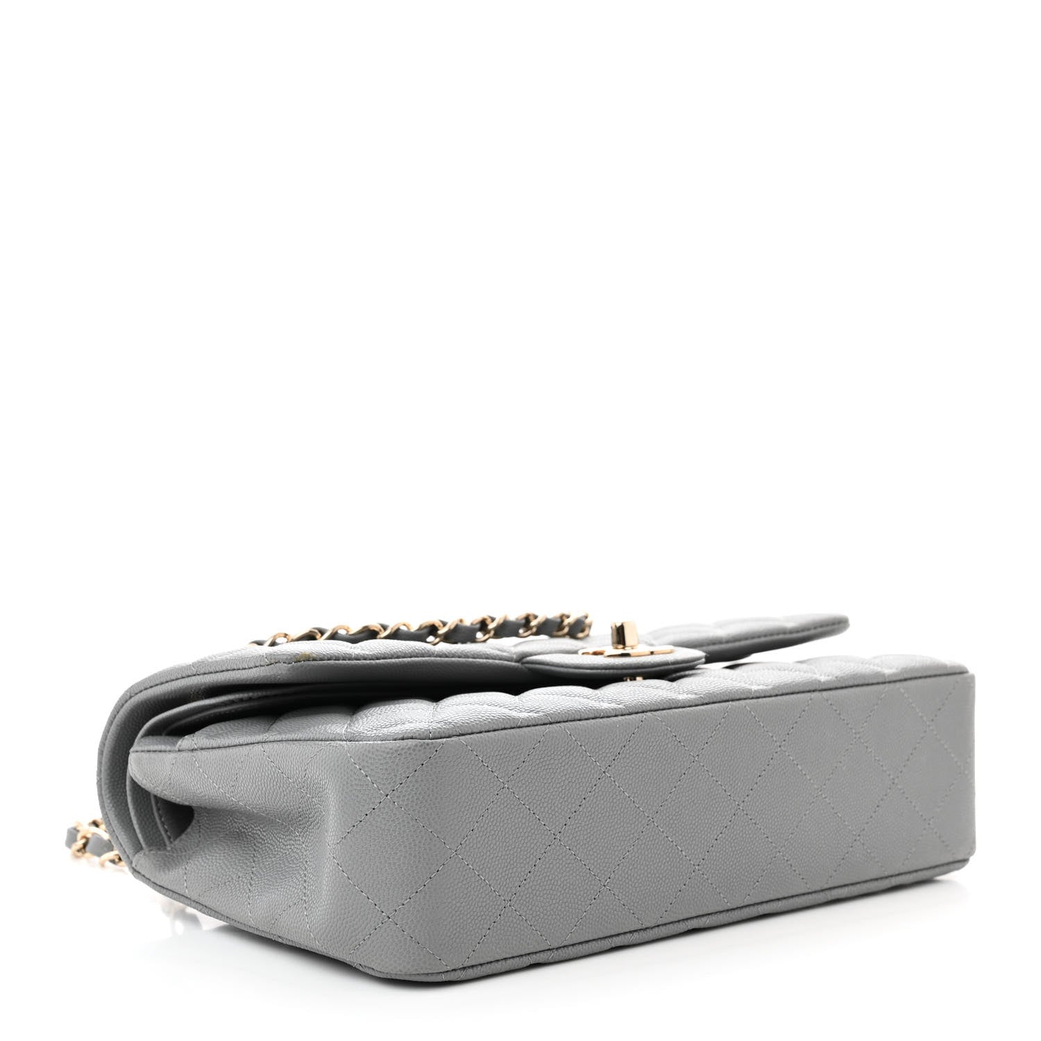 Chanel Caviar Quilted Medium Double Flap Grey 4 of 12