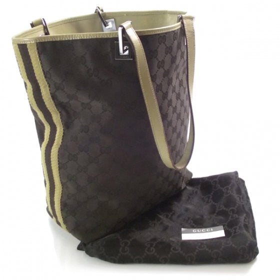Monogram Web Bucket Tote Brown