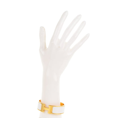 Hermes Enamel Wide Clic Clac H Bracelet PM White 2 of 5