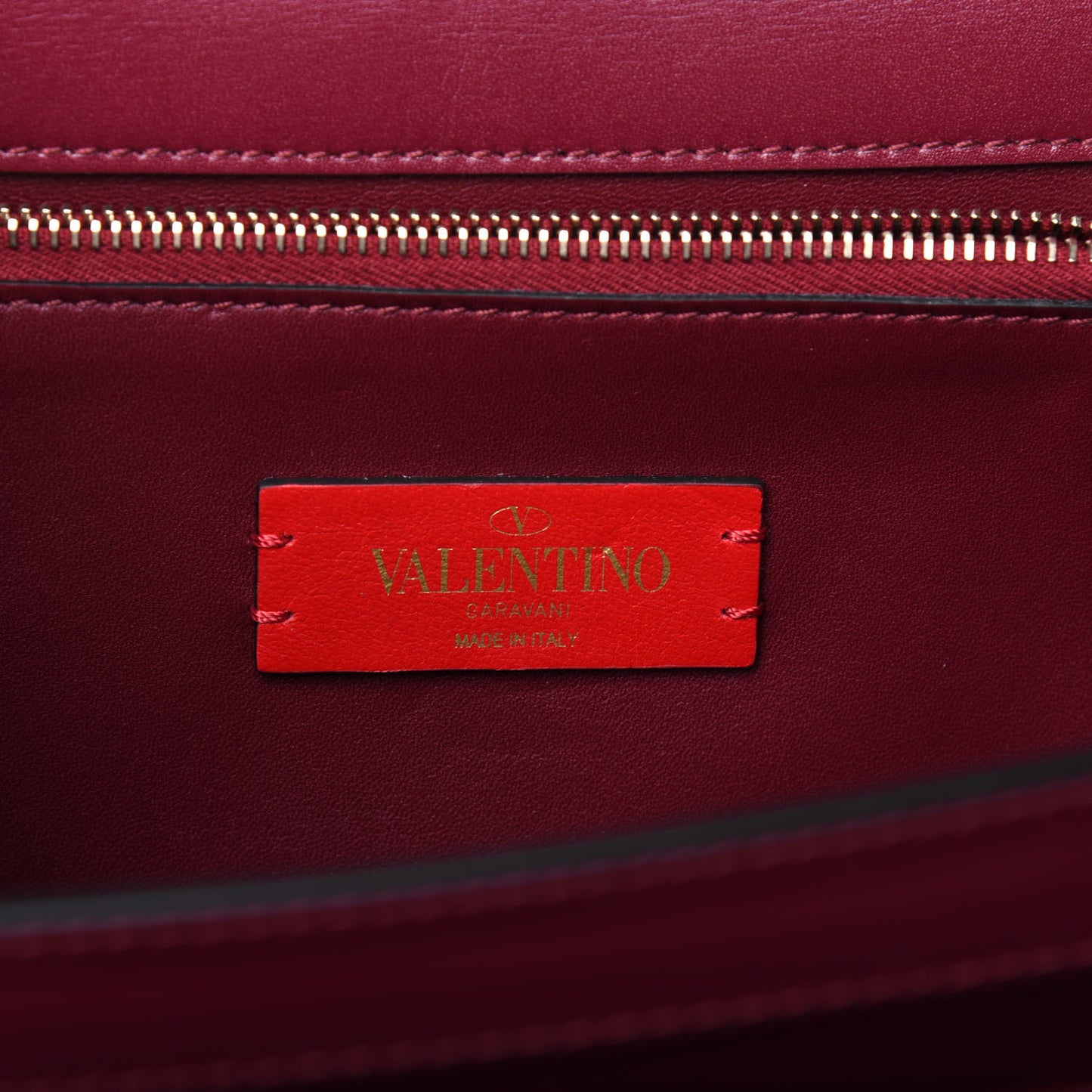 Vitello Rockstud Top Handle Shoulder Bag Cerise