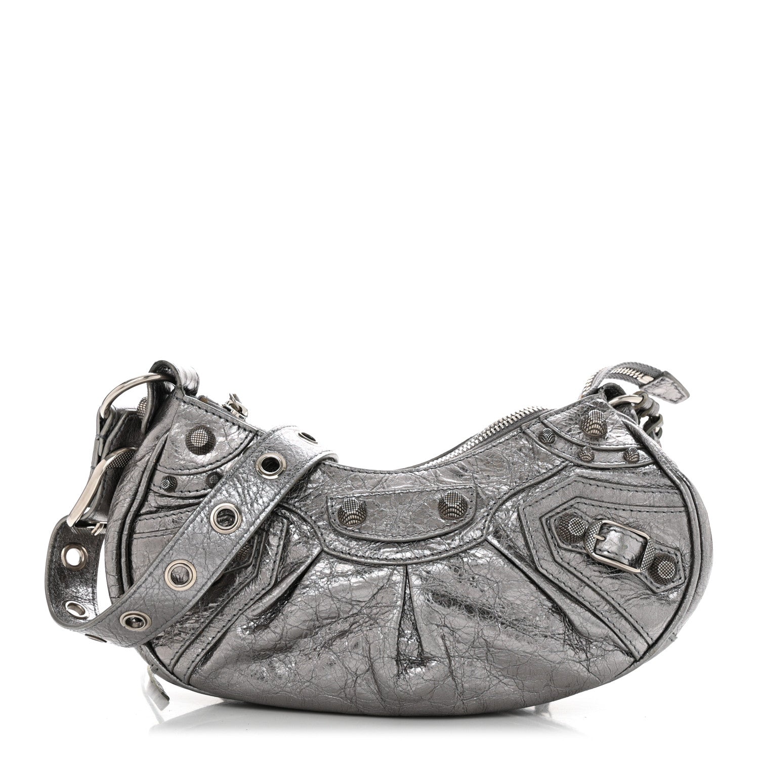 Balenciaga Metallic Agneau Arena Le Cagole Shoulder Bag XS Silver 1 of 11