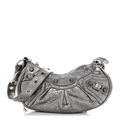 Balenciaga Metallic Agneau Arena Le Cagole Shoulder Bag XS Silver 1 of 11