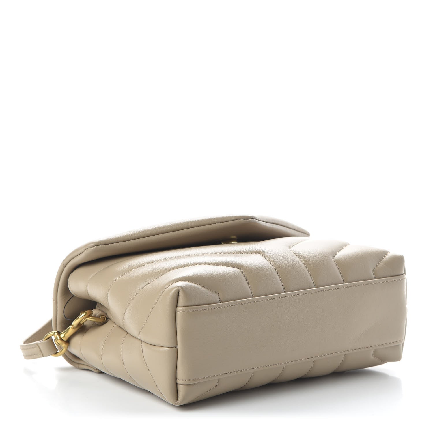 Saint Laurent Calfskin Y Quilted Monogram Toy Loulou Crossbody Bag Dark Beige 4 of 10