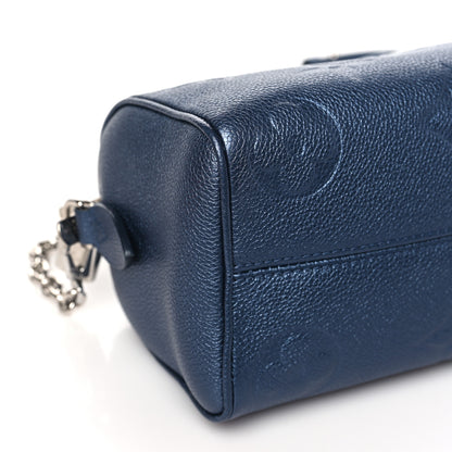 Louis Vuitton Metallic Empreinte Monogram Giant Speedy Bandouliere 20 Navy Nacre 8 of 10