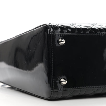Christian Dior Patent Cannage Large Lady Dior Black 9 of 12