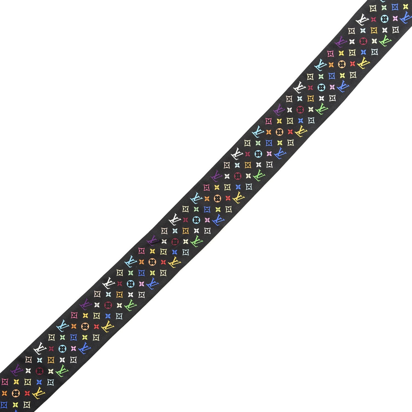 Silk Monogram Multicolor Bandeau Black
