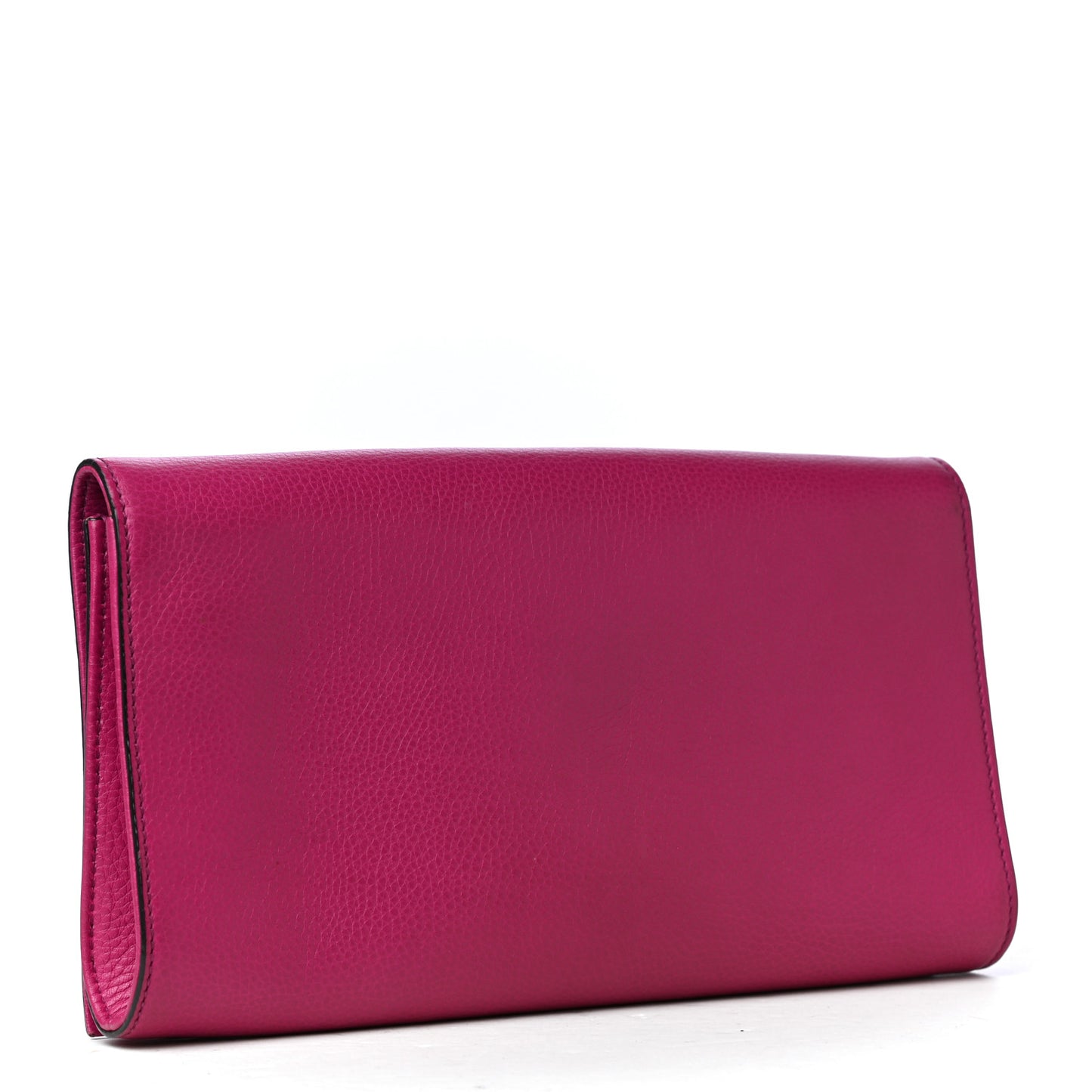 Pebbled Calfskin Medium Soho Clutch Fuchsia