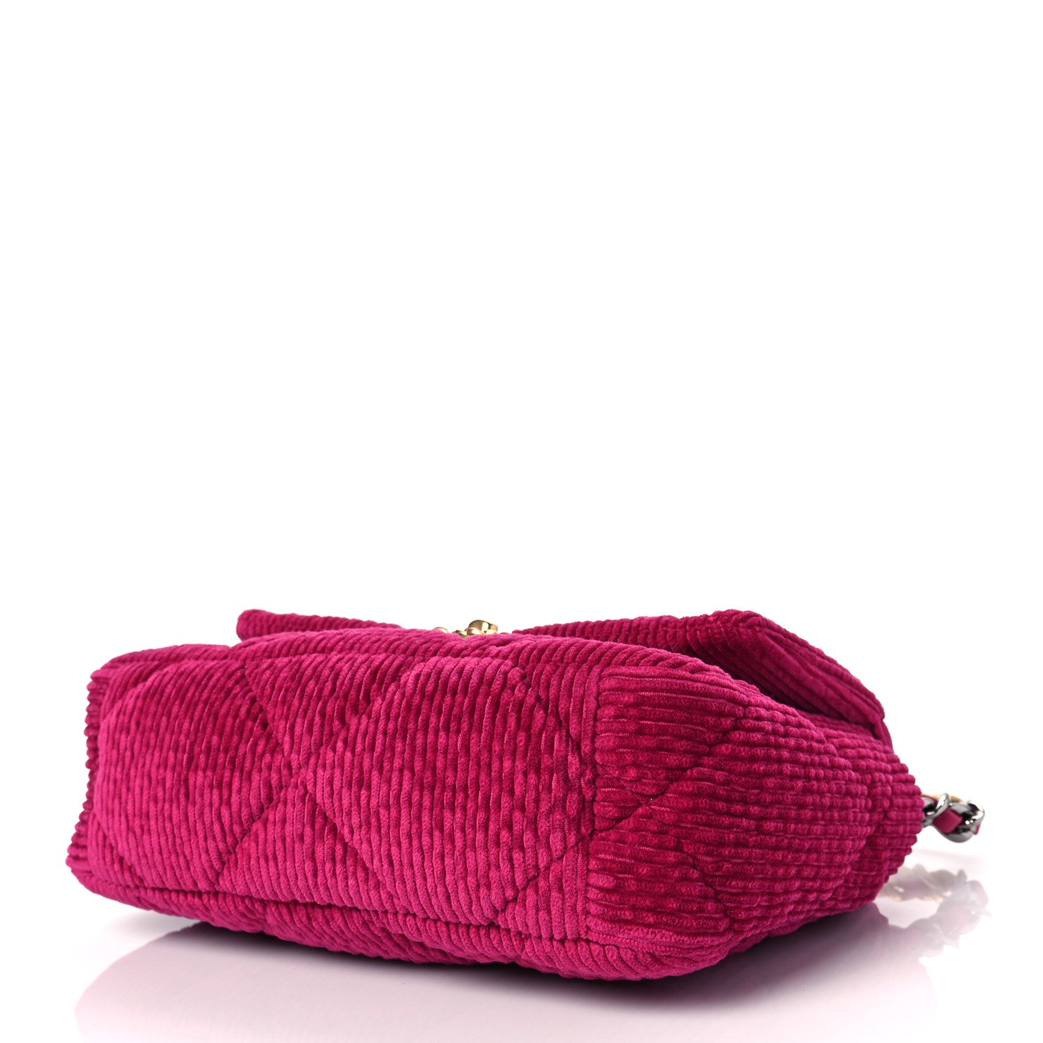 Chanel Corduroy Quilted Medium Chanel 19 Flap Dark Pink 8 of 8