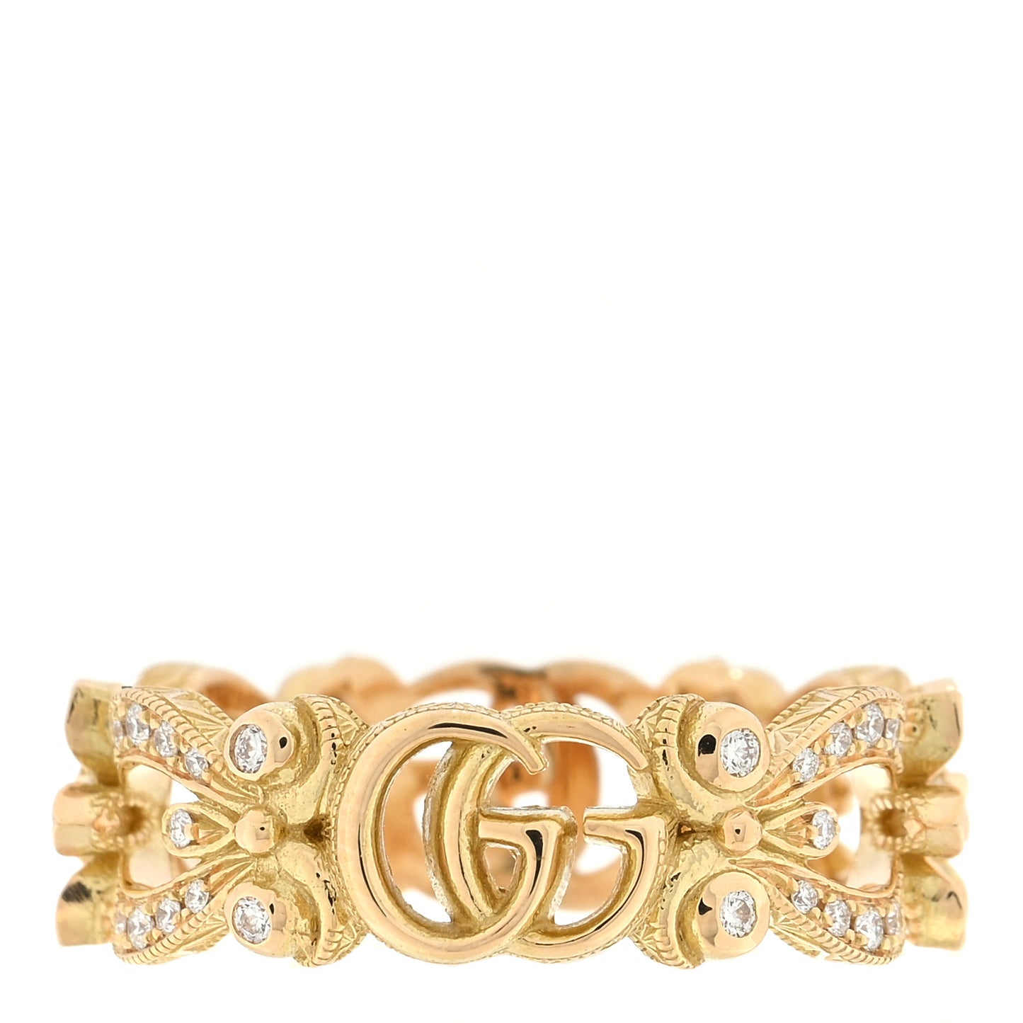 18K Yellow Gold Diamond Flora Ring 50 5.25