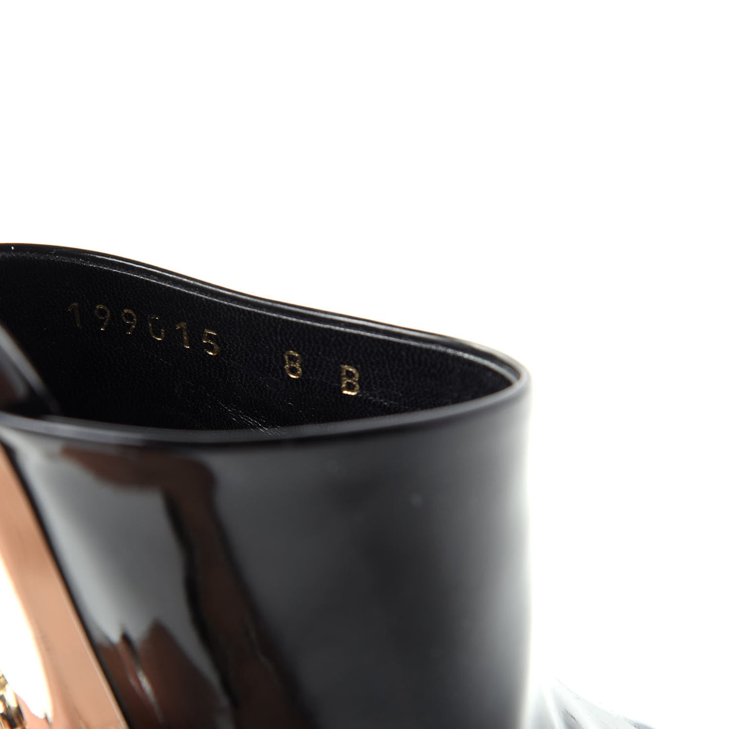 Patent Platform High Heel Slides 8 Black