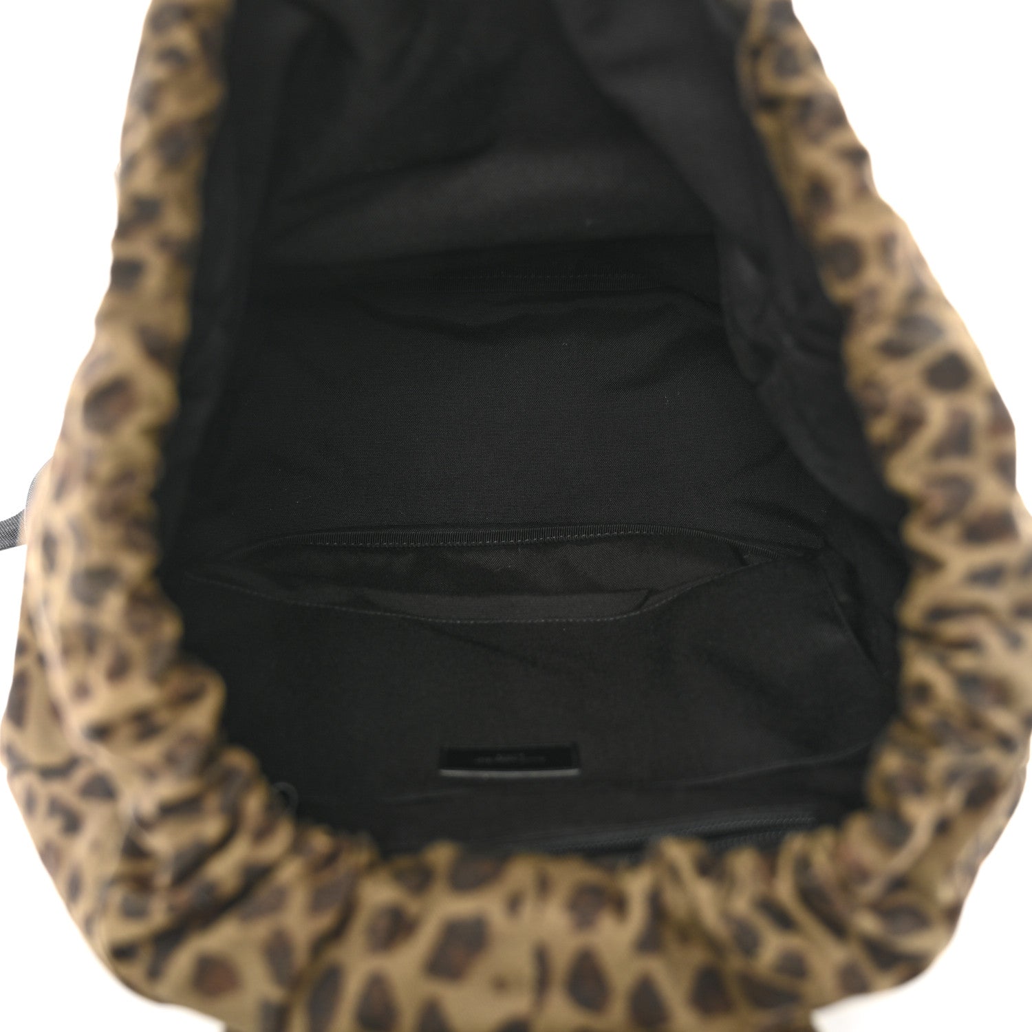 Saint Laurent Gabardine Leopard Noe Backpack Khaki Black 5 of 12
