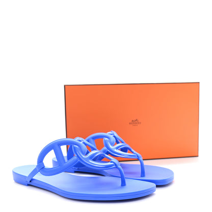 Hermes Rubber Womens Egerie Sandals 40 Bleu Outremer 10 of 10