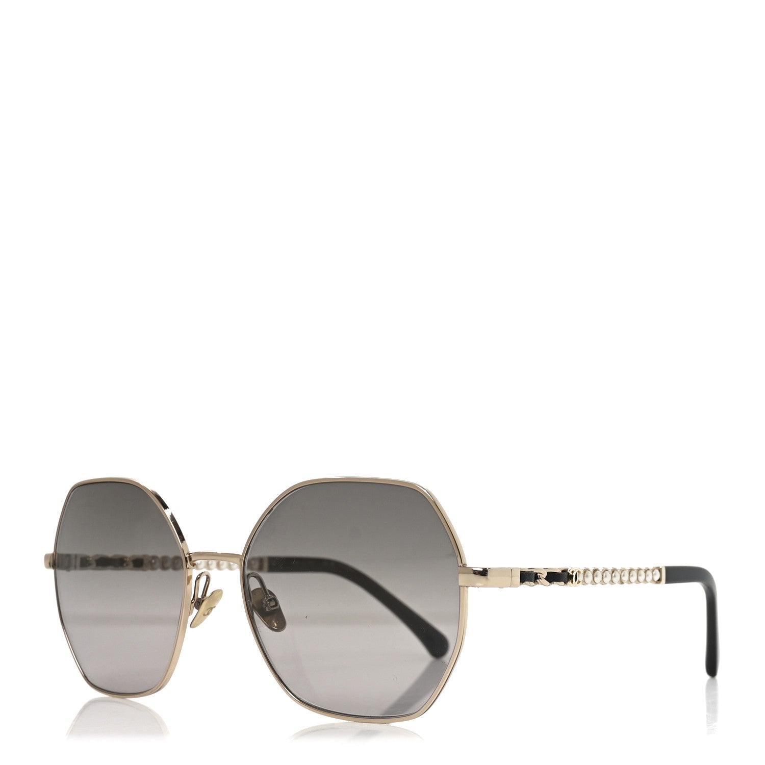 Chanel Pearl Sunglasses 4281-Q-H Black Gold 1 of 7
