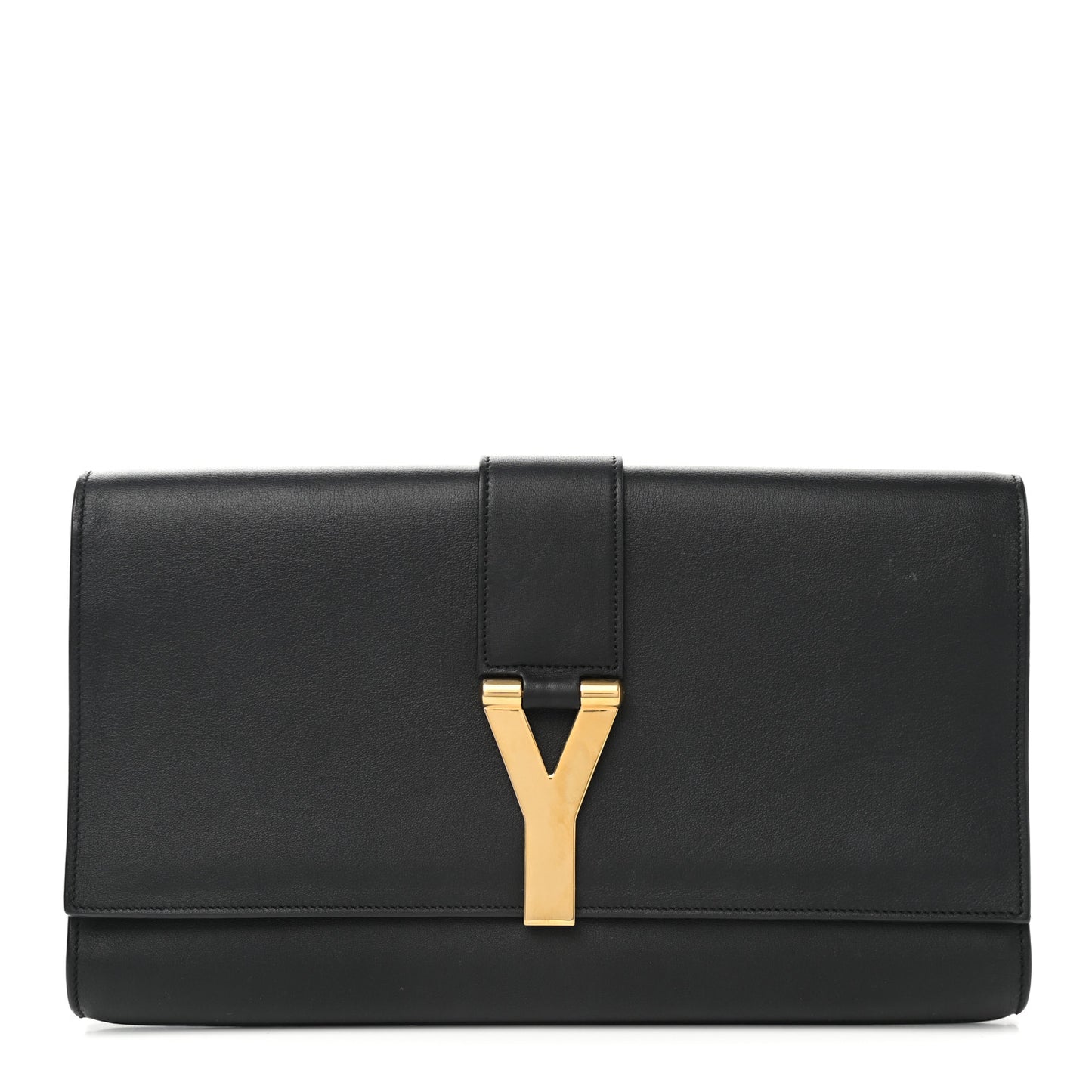 Calfskin Classic Y Ligne Clutch Black