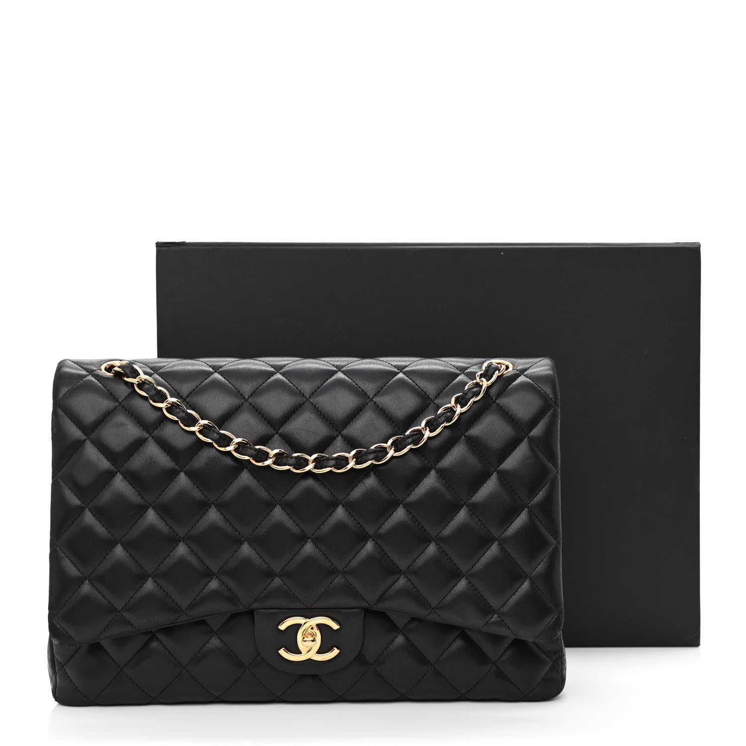 Chanel Lambskin Quilted Maxi Double Flap Black 19 of 19