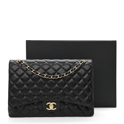 Chanel Lambskin Quilted Maxi Double Flap Black 19 of 19