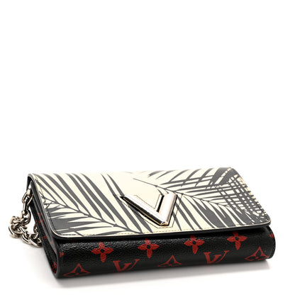 Louis Vuitton Monogram Palm Twist Chain Wallet Black White 4 of 9