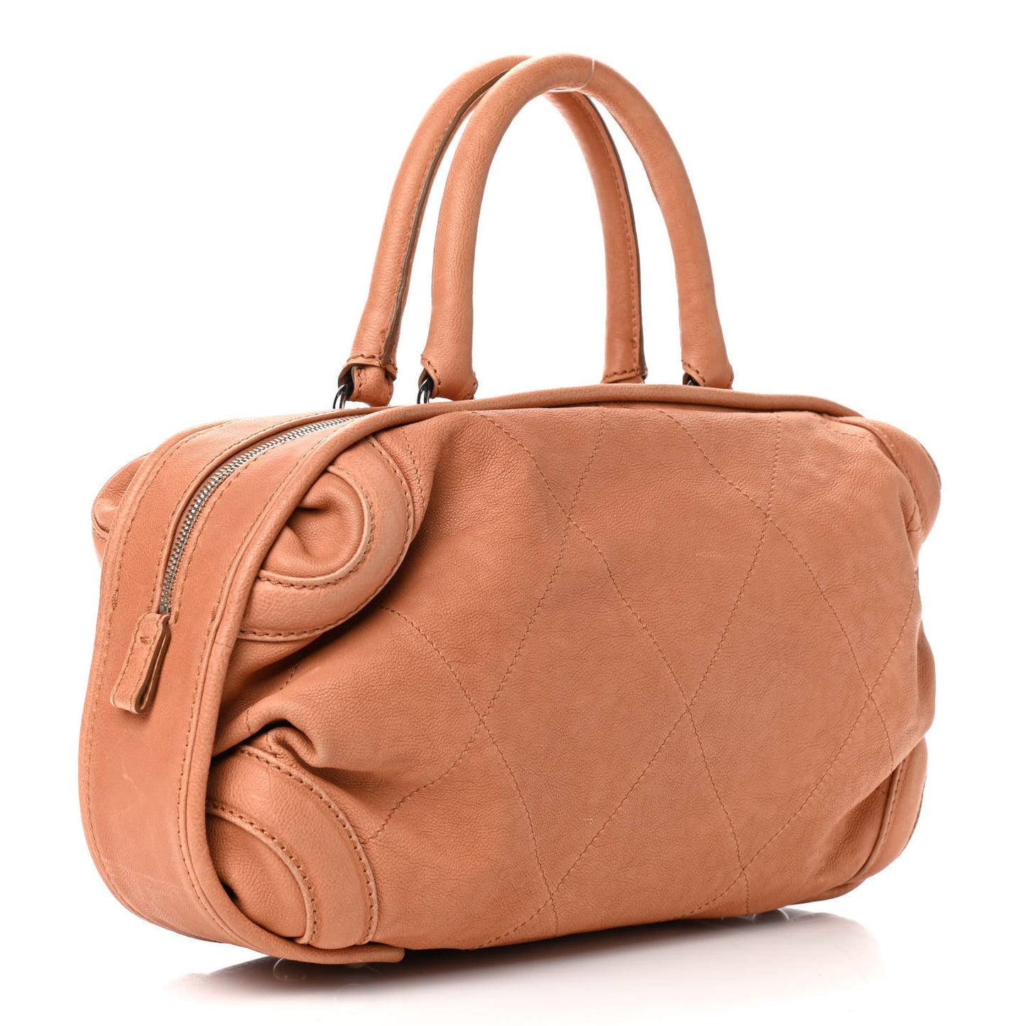 Calfskin Stitched Bowler Light Brown