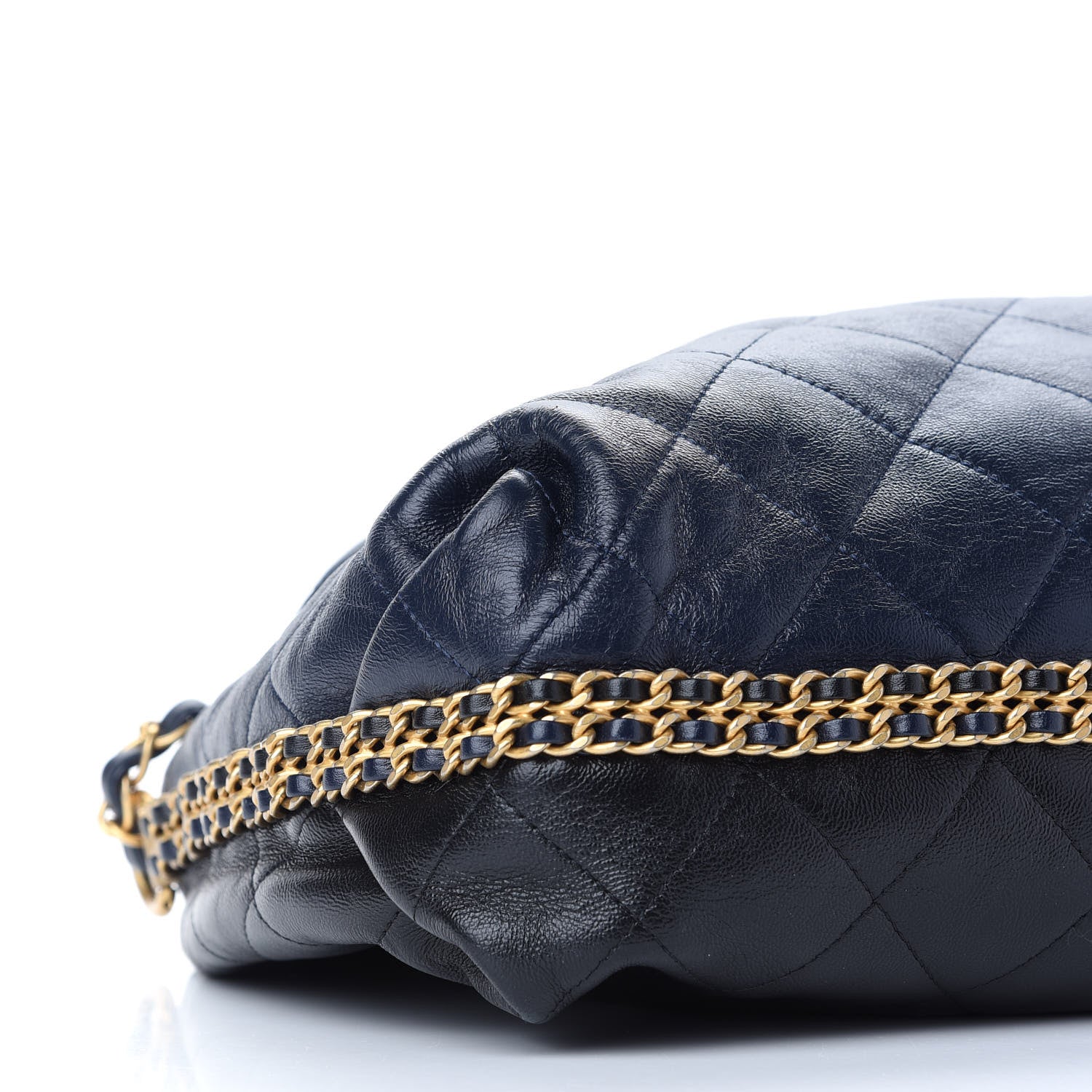 Chanel Calfskin Quilted Coco Shelter Bowling Bag Navy 8 of 9