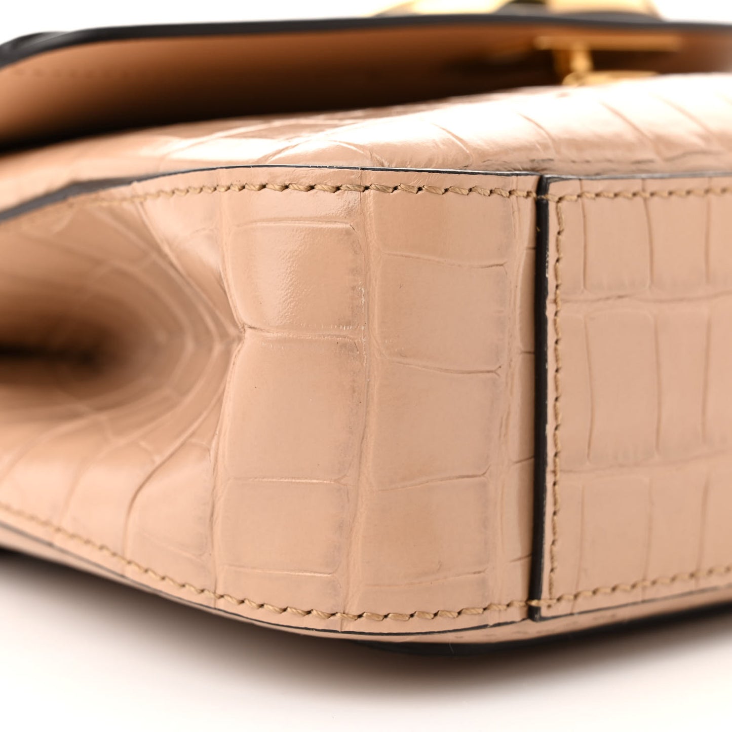 Calfskin Crocodile Embossed Small C Double Carry Nut