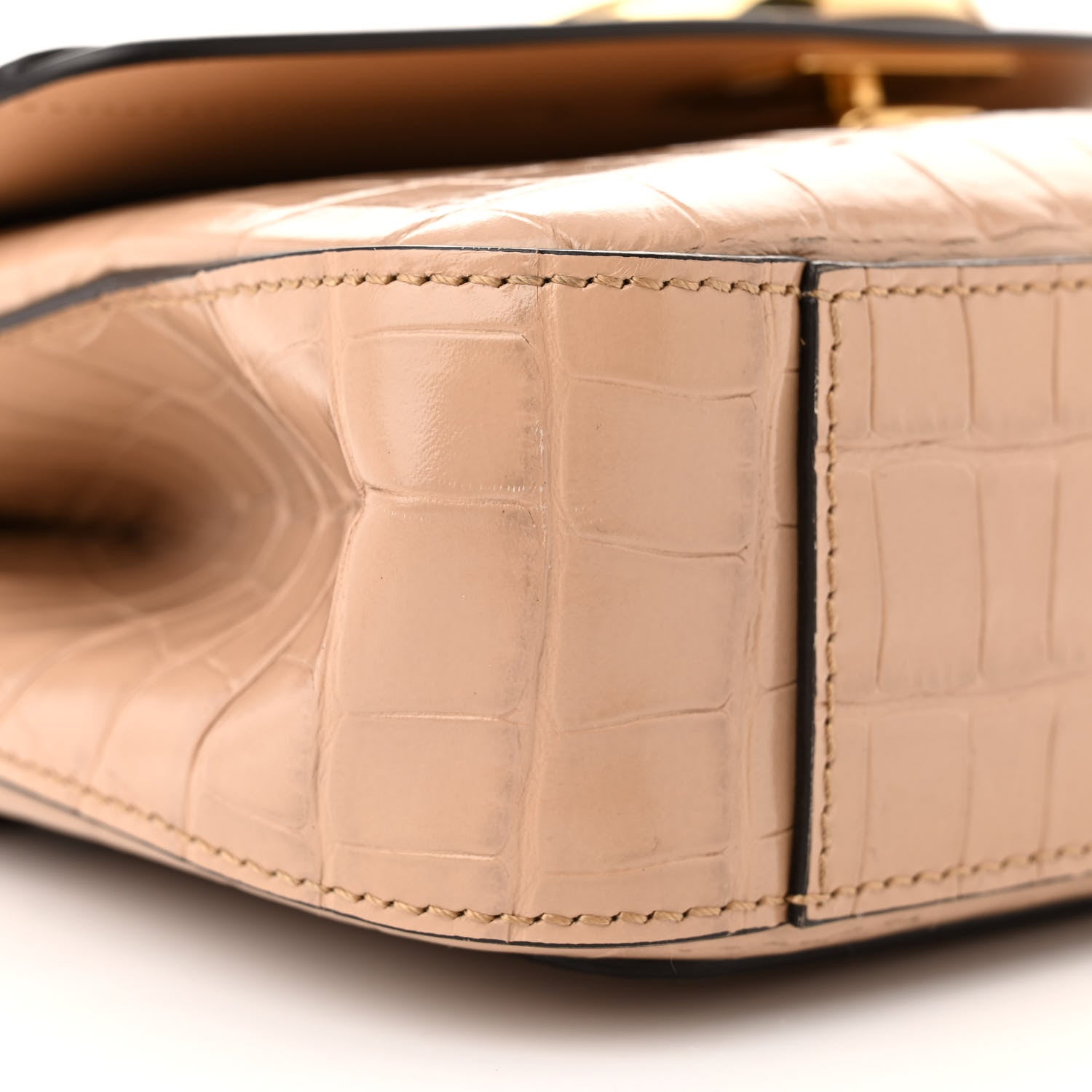Chloe Calfskin Crocodile Embossed Small C Double Carry Nut 9 of 12