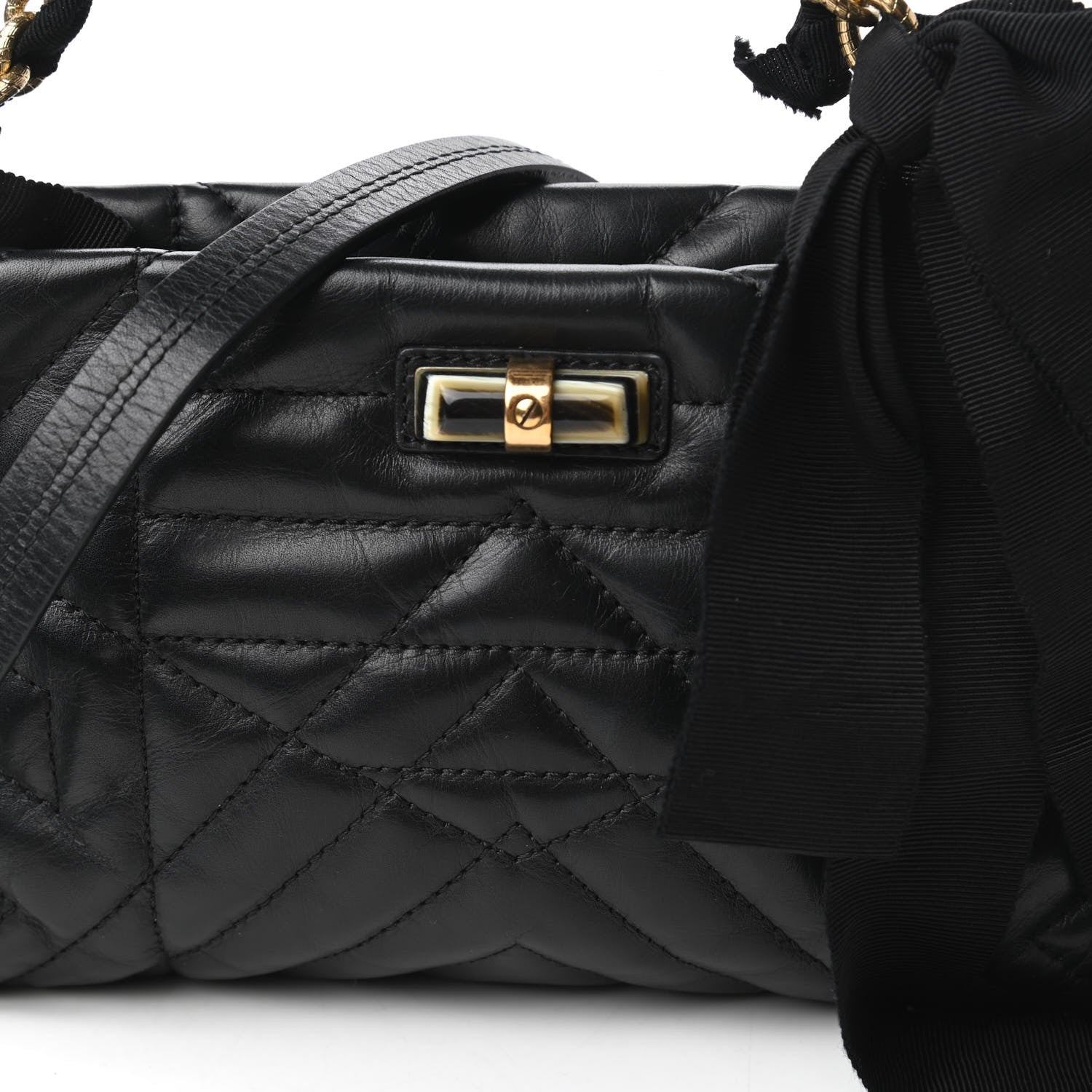 Lanvin Lambskin Quilted Small Happy Shoulder Bag Black 9 of 9