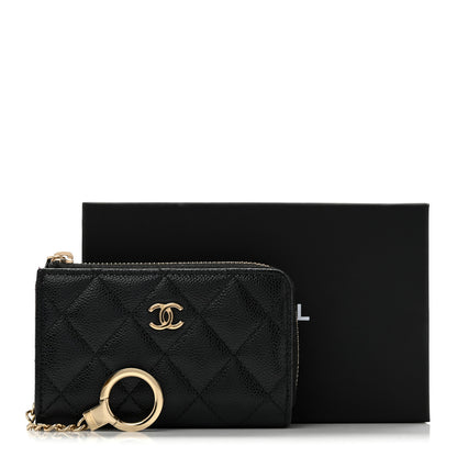 Chanel Caviar Quilted Zipped Key Holder Case Black 10 of 10