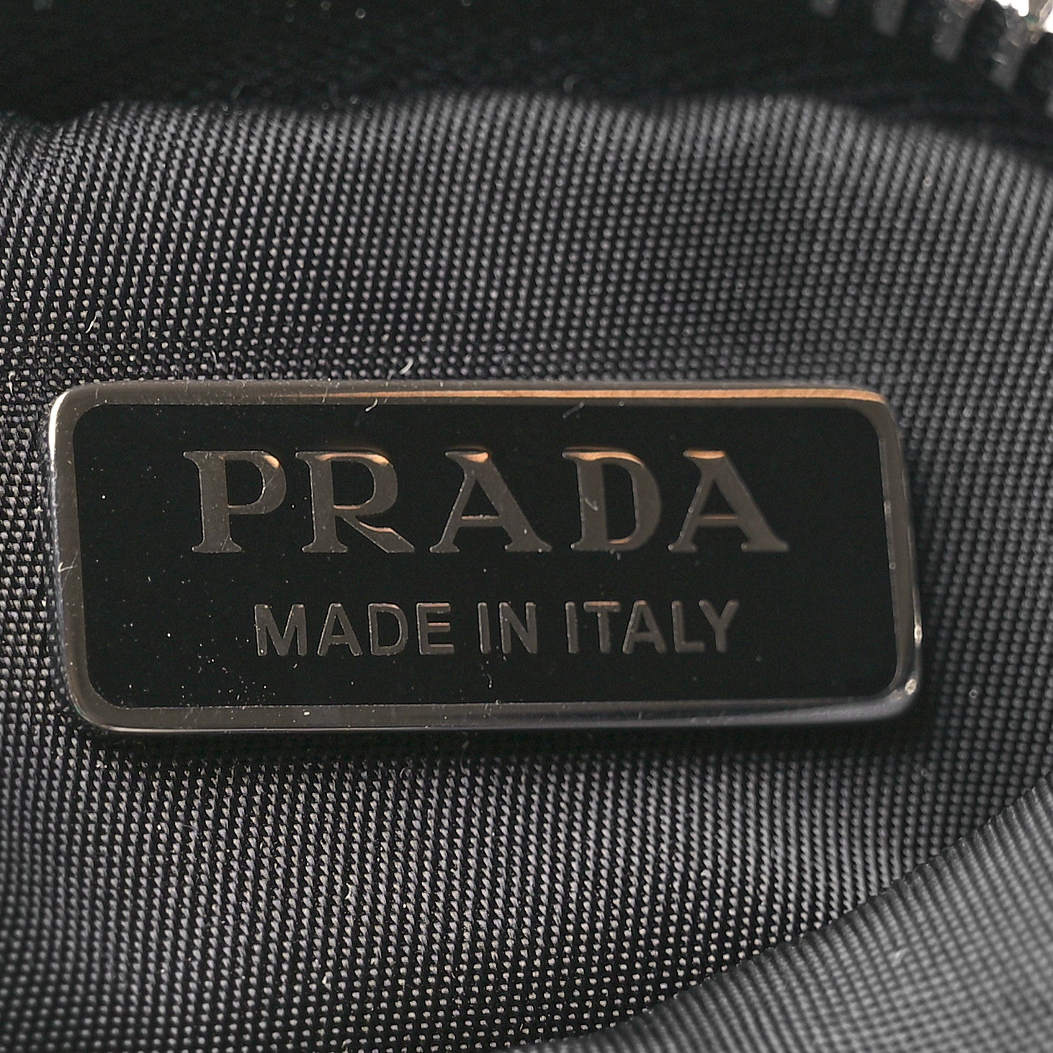 Prada Re-Nylon Pocket Metal Triangle Logo Padded Mini Key Chain Pouch Black 5 of 7