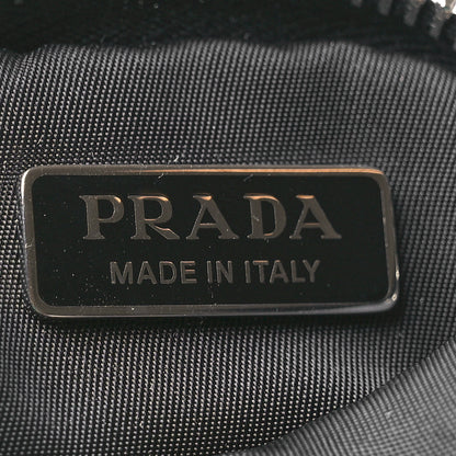 Prada Re-Nylon Pocket Metal Triangle Logo Padded Mini Key Chain Pouch Black 5 of 7