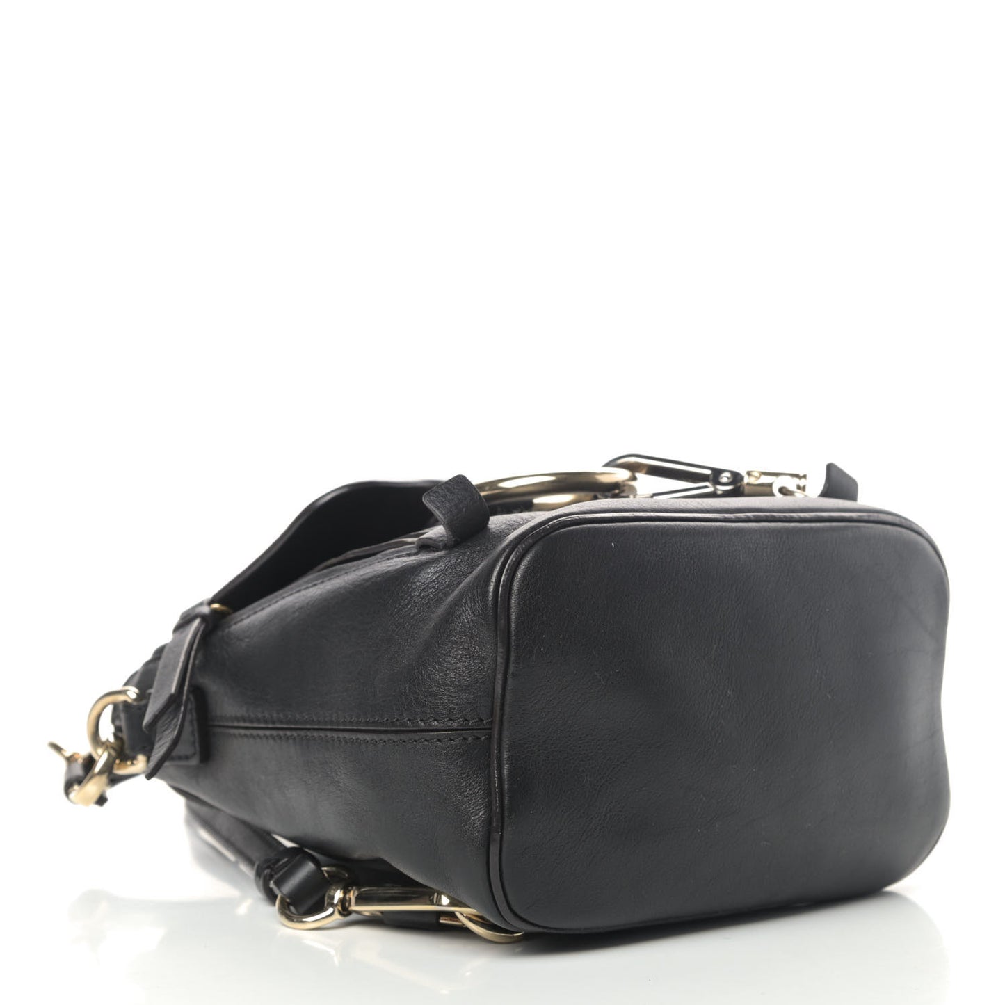 Suede Calfskin Mini Faye Backpack Black