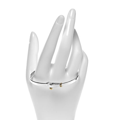 Tiffany Sterling Silver 18K Yellow Gold Hook Eye Bangle Bracelet 2 of 4