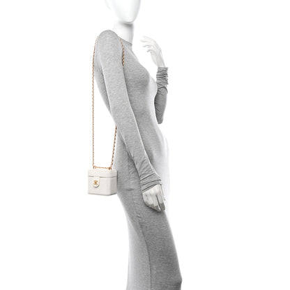 Chanel Lambskin Quilted Vanity Clutch With Chain White 2 of 11