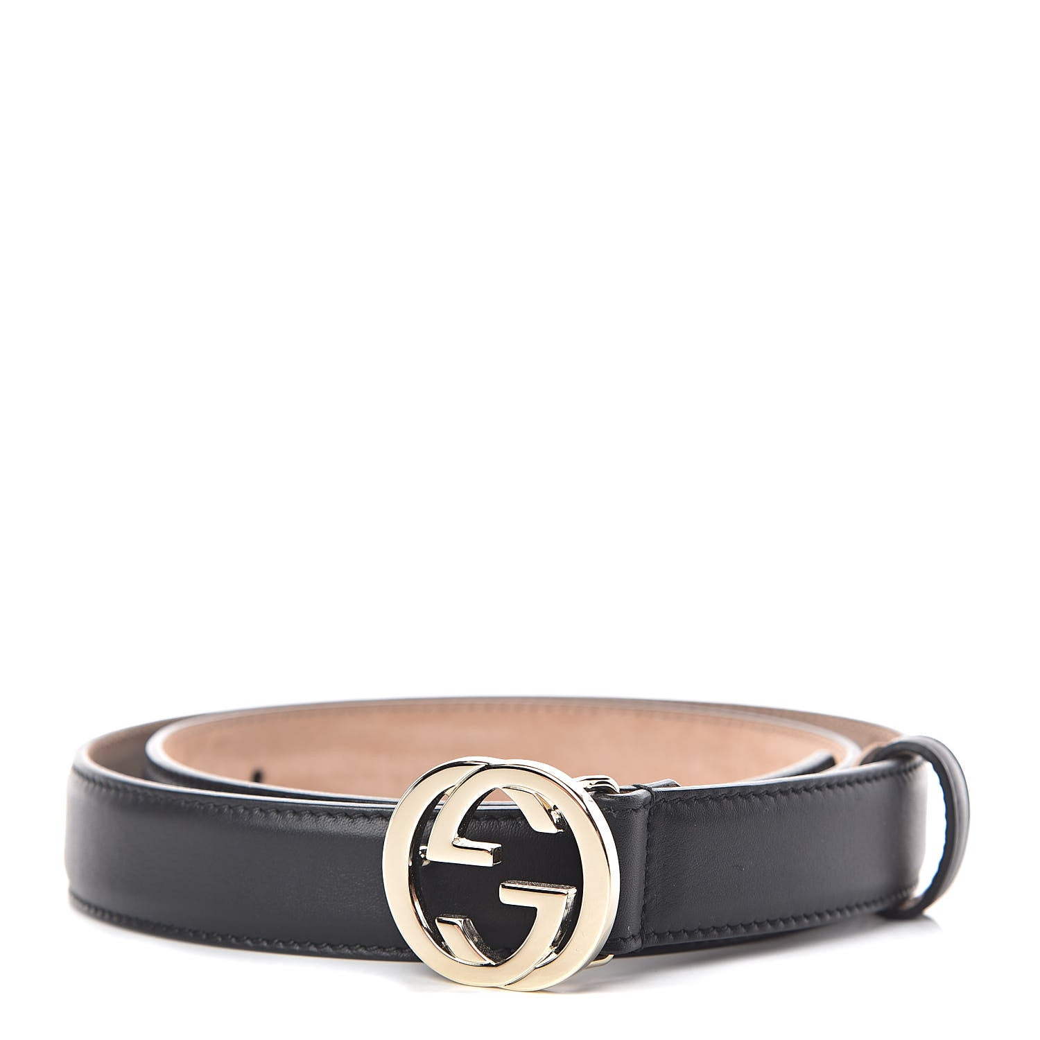 Gucci Moon Calfskin Interlocking G 25mm Belt 85 34 Black 1 of 6