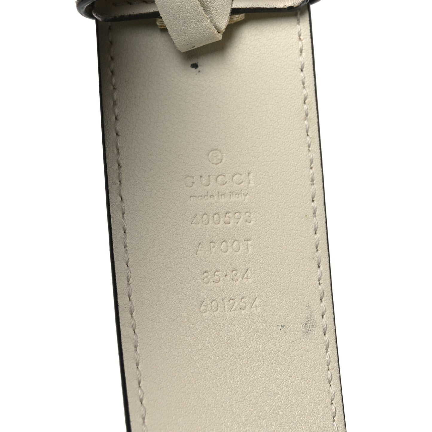 Calfskin Double G 40mm Belt 85 34 Mystic White