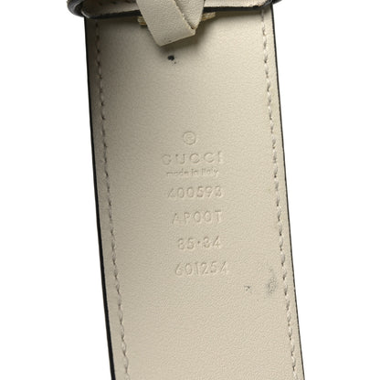 Gucci Calfskin Double G 40mm Belt 85 34 Mystic White 3 of 4