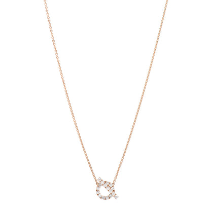 Hermes 18K Rose Gold Diamond Finesse Pendant Necklace 1 of 5