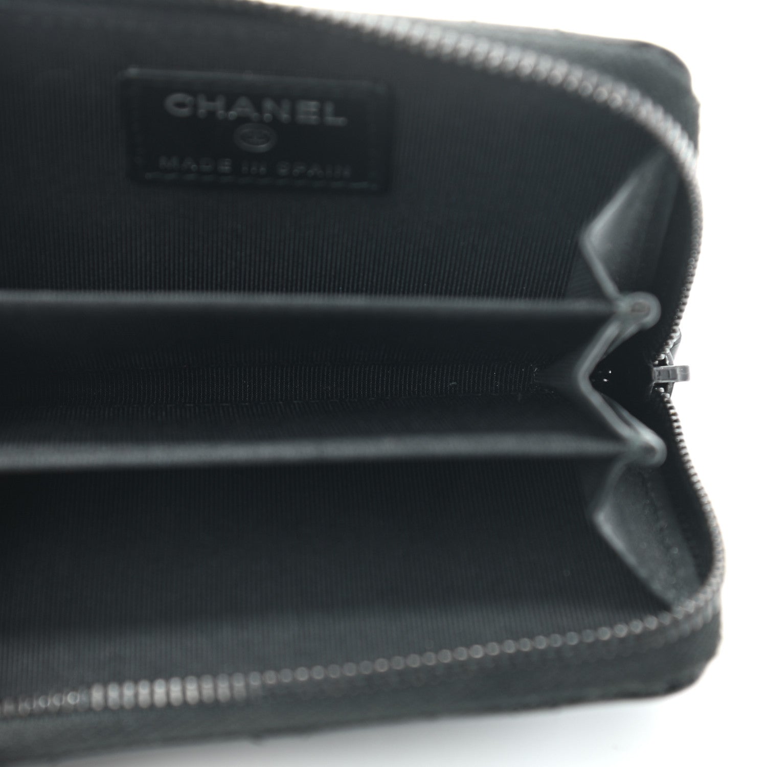 Chanel Aged Calfskin Quilted Zip Coin Purse So Black 5 of 7