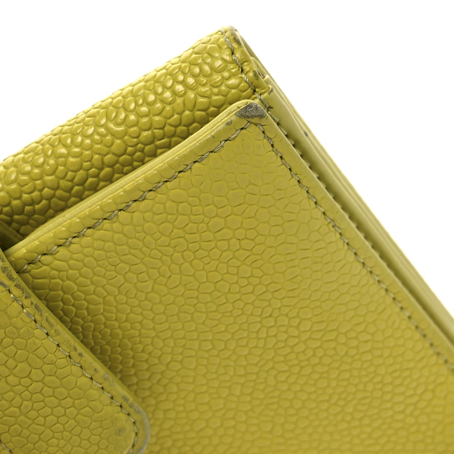 Caviar Timeless CC Compact French Wallet Yellow
