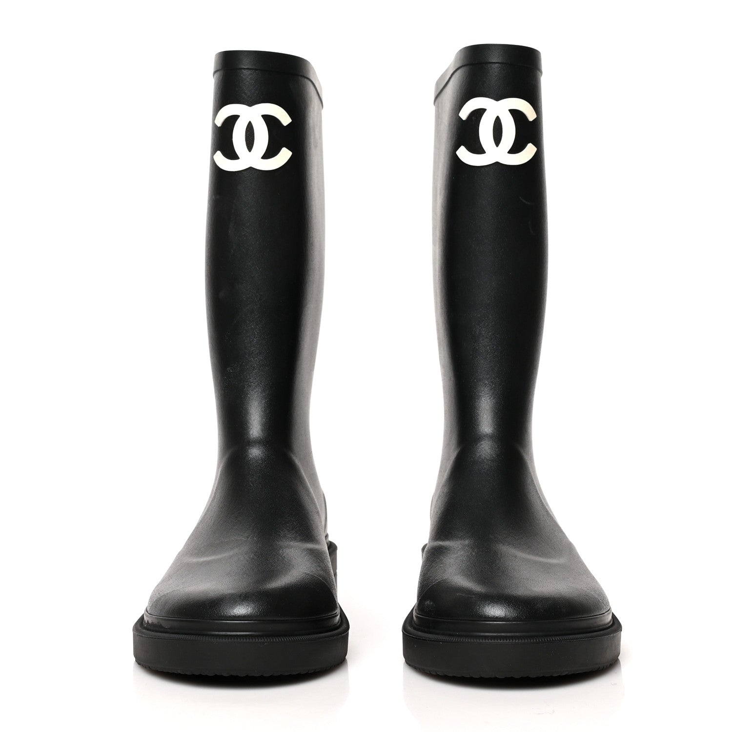 Chanel Caoutchouk CC High Boots 37 Black 2 of 11