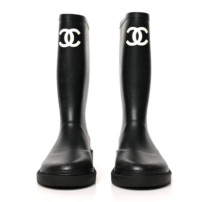 Chanel Caoutchouk CC High Boots 37 Black 2 of 11