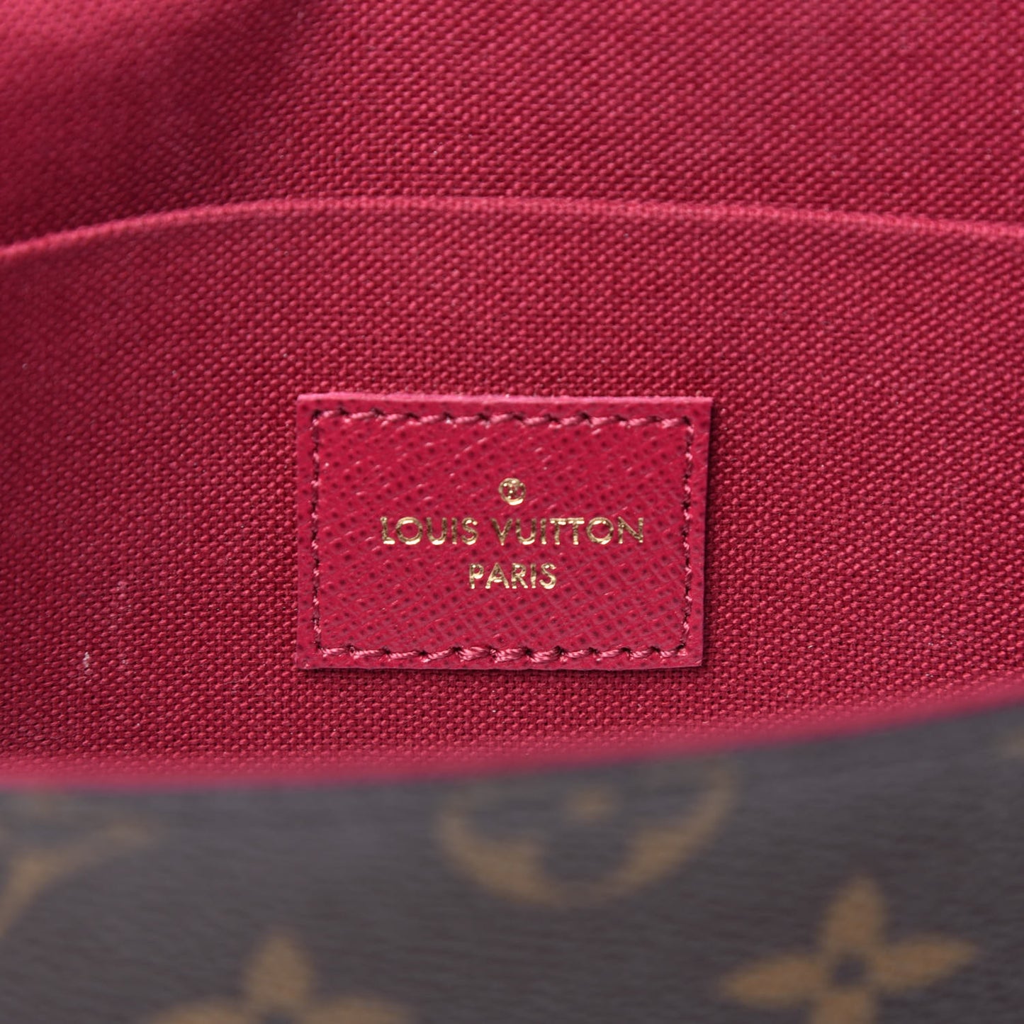 Monogram Pochette Felicie Chain Wallet Fuchsia